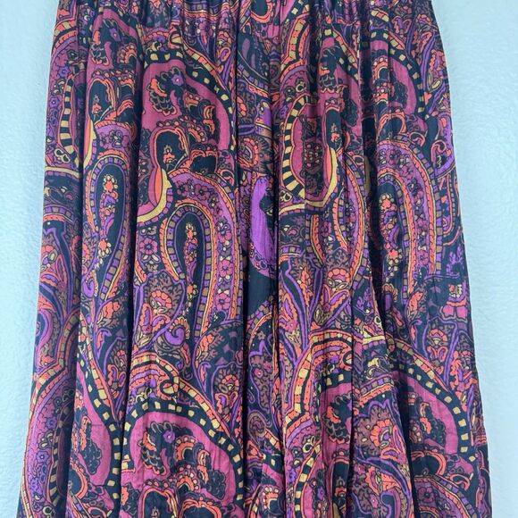 Vintage Nygard Collection Silk Floral Paisley Pleated Pull On Midi Skirt S/M - Picture 12 of 16